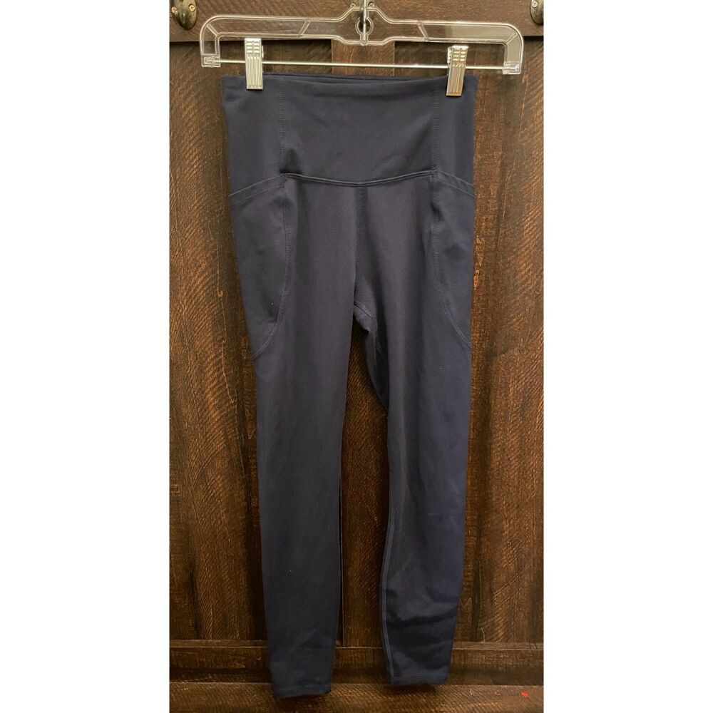 Fabletics Navy High Rise Pocket Leggings Small Workout Yoga Athletic Pants
